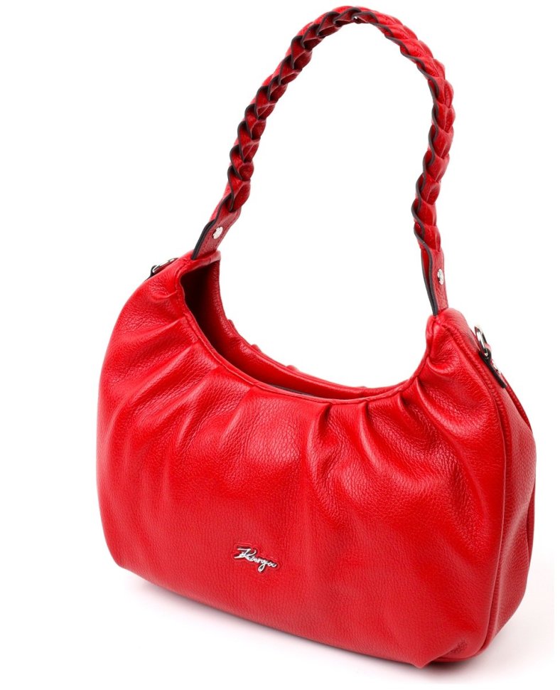 Яркая женская сумка-багет из фактурной кожи красного цвета KARYA (2420837) modnotak фото №23