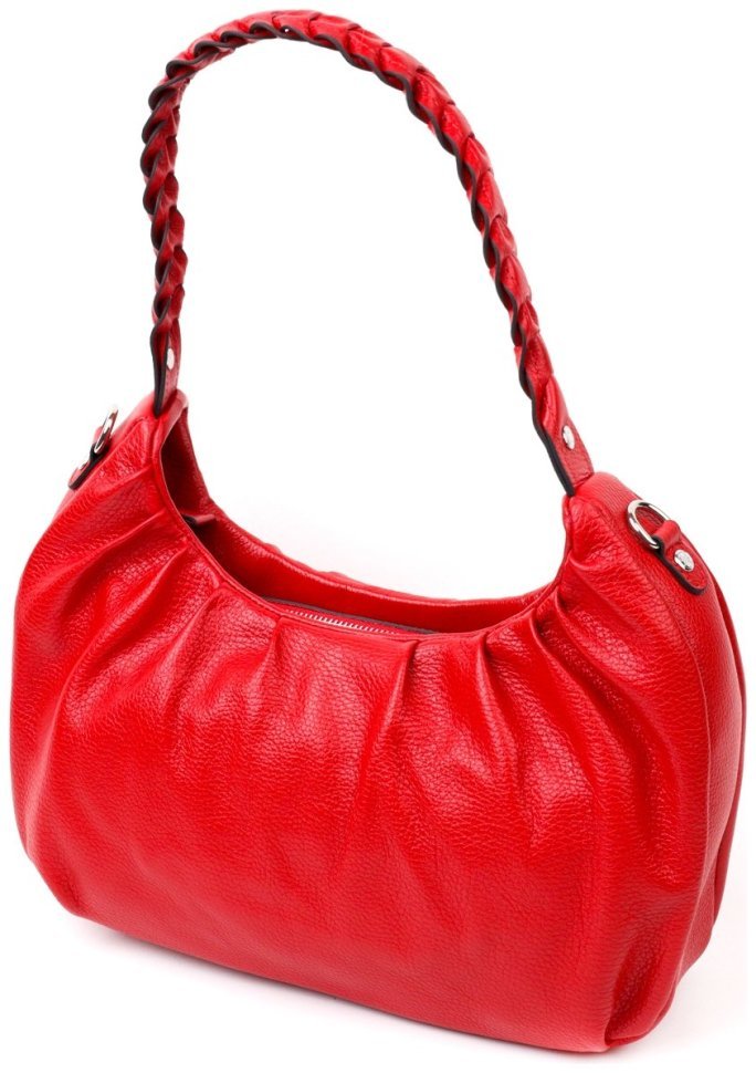 Яркая женская сумка-багет из фактурной кожи красного цвета KARYA (2420837) modnotak фото №24