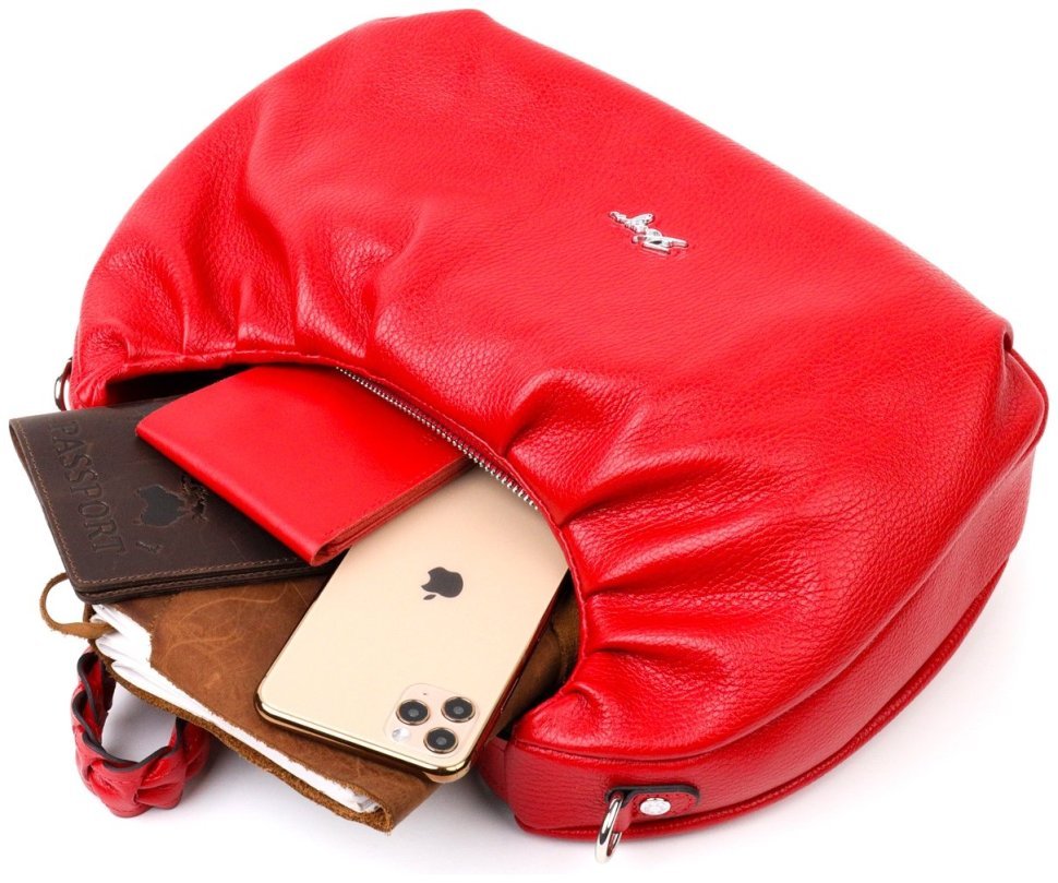 Яркая женская сумка-багет из фактурной кожи красного цвета KARYA (2420837) modnotak фото №32