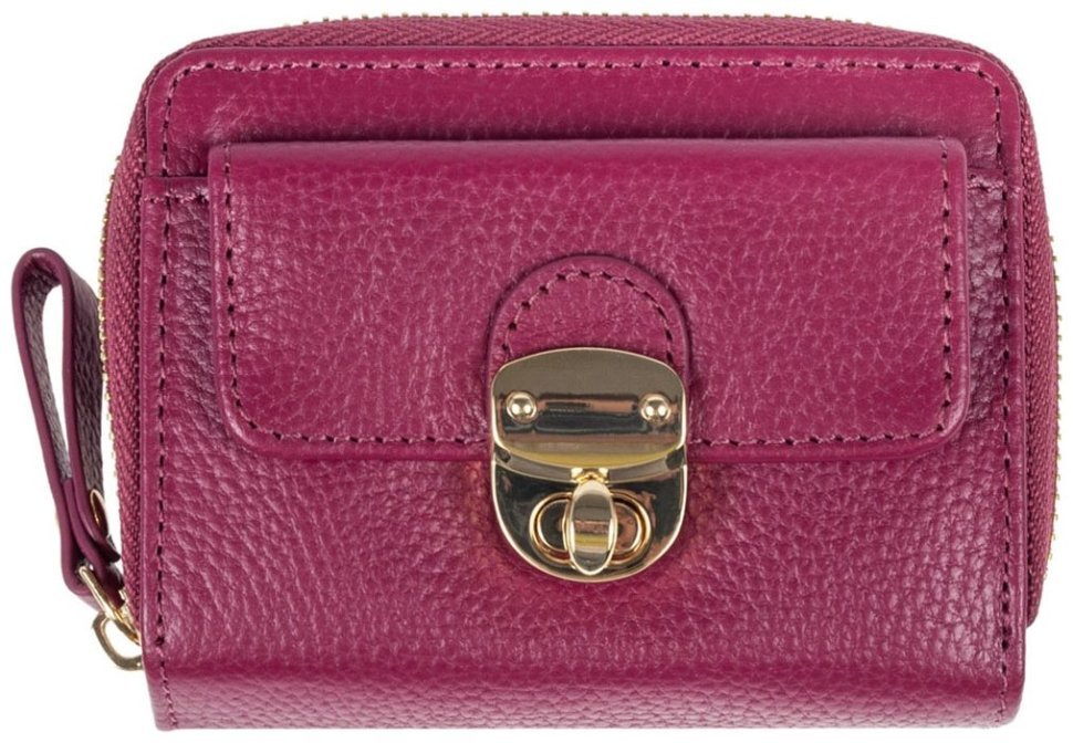 Небольшой кожаный женский кошелек с RFID-защитой Ashwood Y50 94551 (малинового цвета) modnotak фото №1