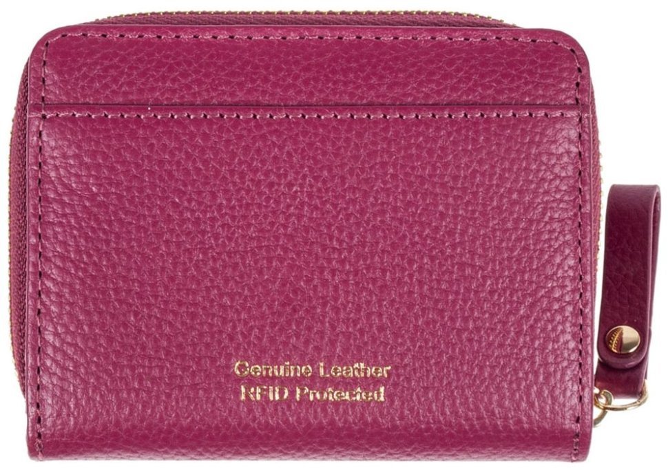Небольшой кожаный женский кошелек с RFID-защитой Ashwood Y50 94551 (малинового цвета) modnotak фото №2