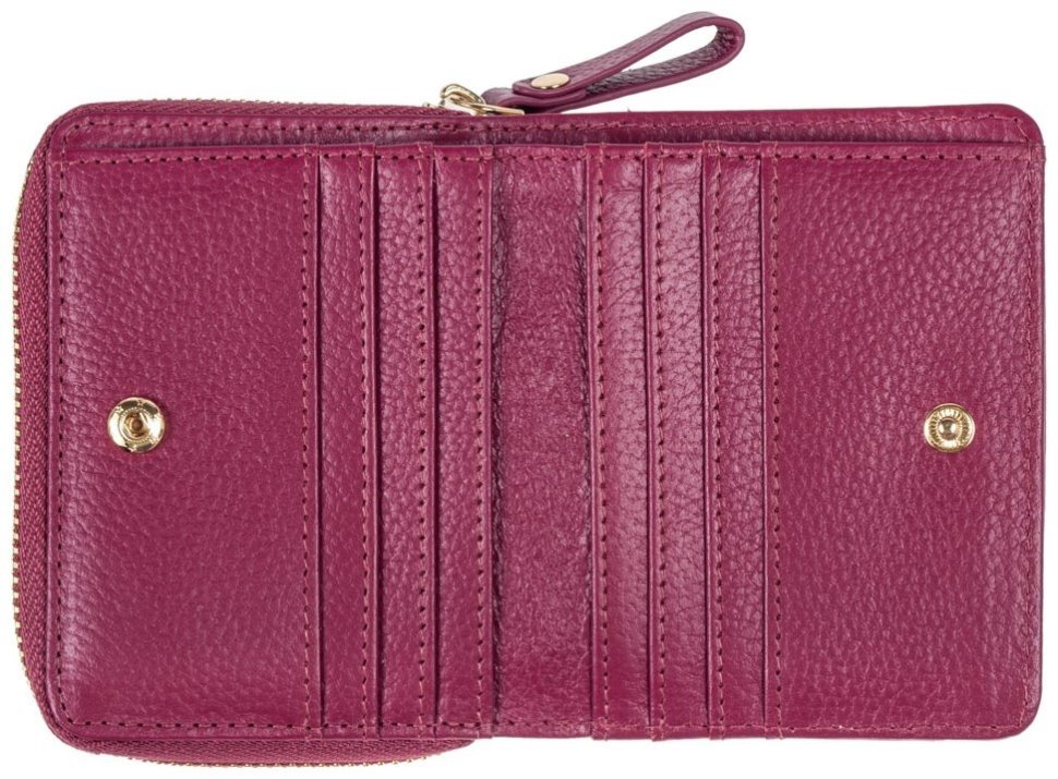 Небольшой кожаный женский кошелек с RFID-защитой Ashwood Y50 94551 (малинового цвета) modnotak фото №3