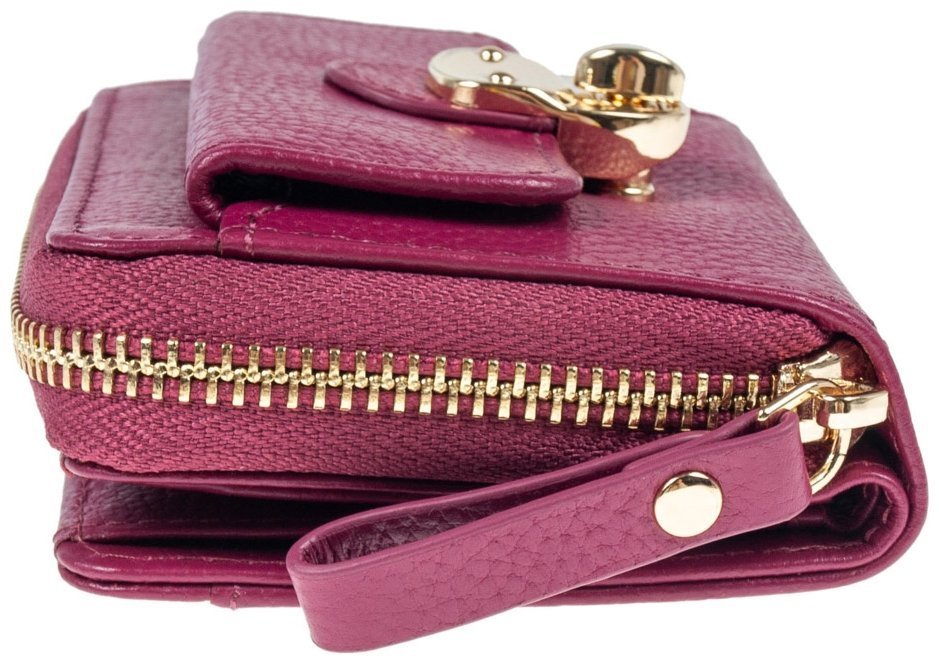 Небольшой кожаный женский кошелек с RFID-защитой Ashwood Y50 94551 (малинового цвета) modnotak фото №6
