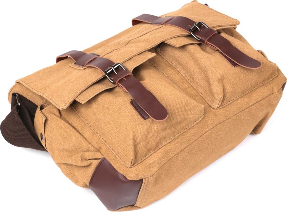Текстильна сумка на плече пісочного кольору Vintage (20149)
