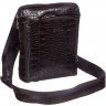 Коричневая мужская сумка-планшет небольшого размера из натуральной кожи с тиснением Desisan (19188) - 6