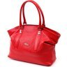 Вместительна женская сумка из натуральной кожи красного цвета KARYA (2420937) - 1