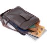 Коричневая мужская сумка-планшет на два отделения из кожи флотар SHVIGEL (11286) - 3