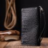 Мужской черный кошелек-клатч из натуральной кожи с тиснением под крокодила KARYA (2421137) - 8