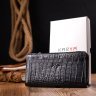 Мужской черный кошелек-клатч из натуральной кожи с тиснением под крокодила KARYA (2421137) - 9