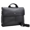 Вместительная сумка-портфель из мягкой кожи черного цвета - DESISAN (11586) - 6