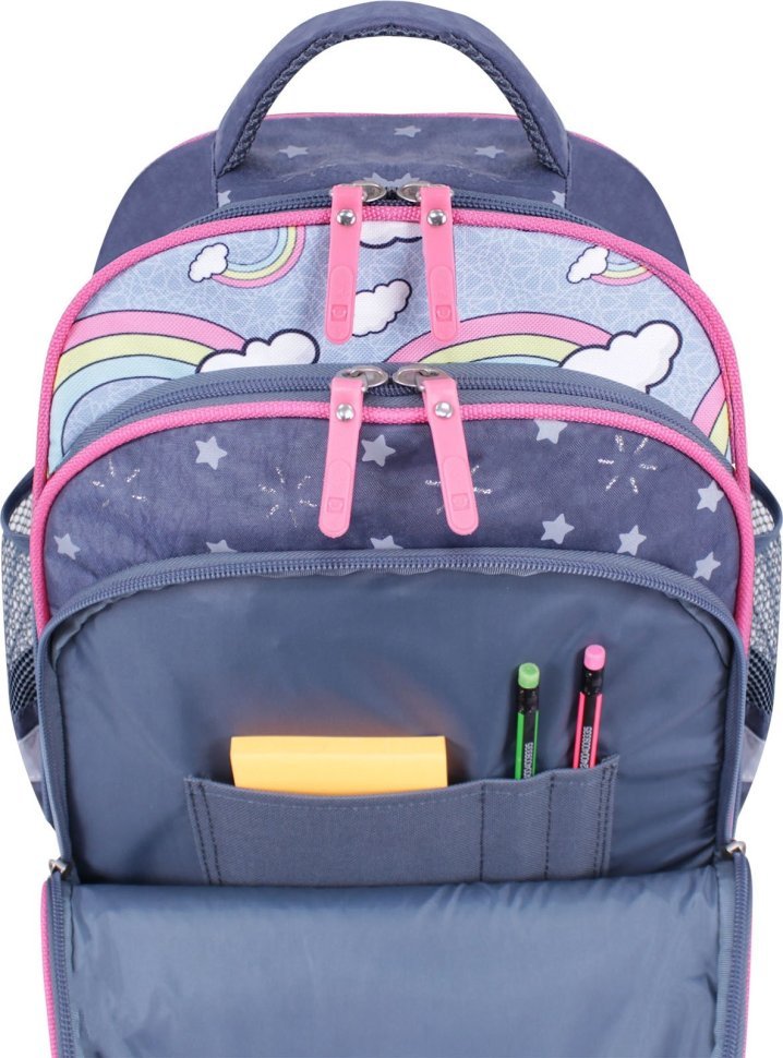 Школьный текстильный рюкзак для девочек с единорогом Bagland (55351)