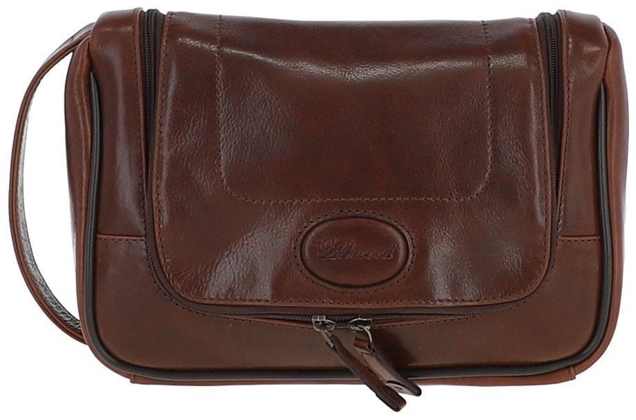 Мужской несессер из натуральной гладкой кожи на молнии Ashwood коричневого цвета 95451 modnotak фото №1