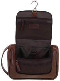 Мужской несессер из натуральной гладкой кожи на молнии Ashwood коричневого цвета 95451