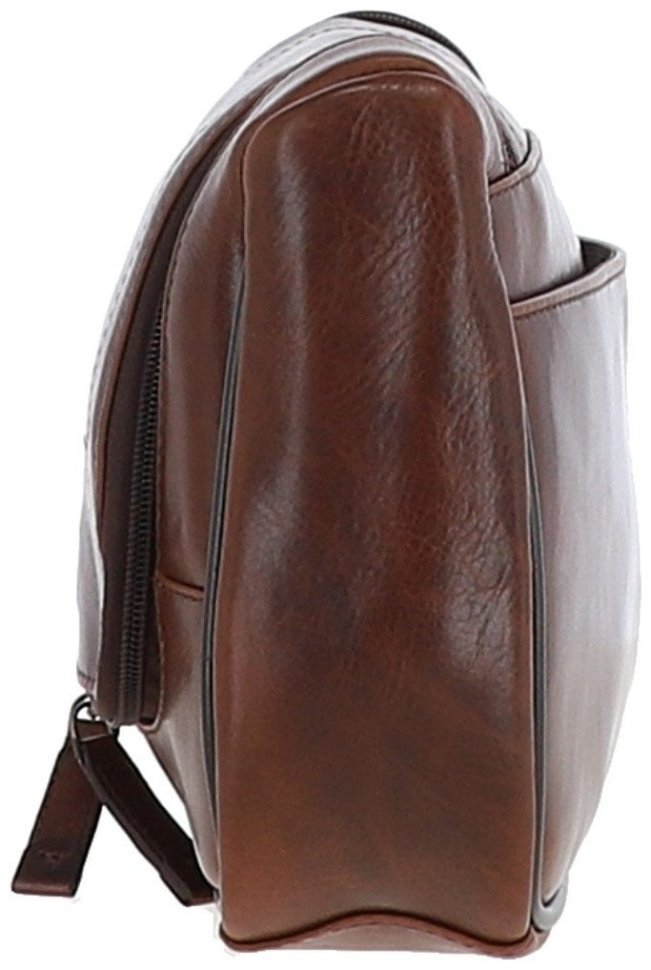 Мужской несессер из натуральной гладкой кожи на молнии Ashwood коричневого цвета 95451 modnotak фото №3