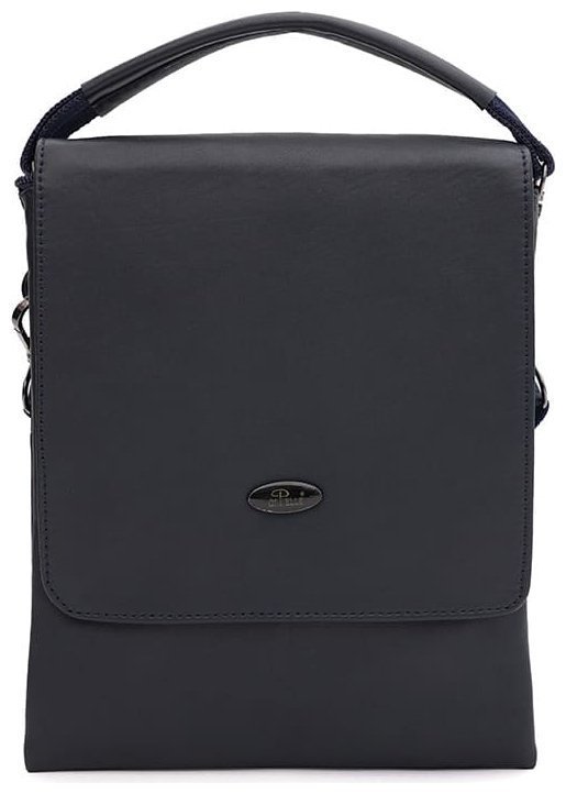 Чоловіча шкіряна сумка синього кольору з клапаном на магніті Ricco Grande (21383) modnotak фото №7