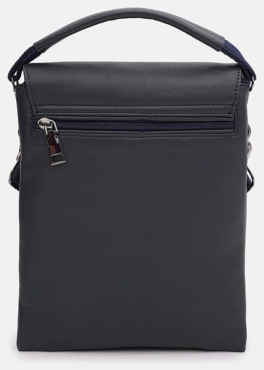 Чоловіча шкіряна сумка синього кольору з клапаном на магніті Ricco Grande (21383) modnotak фото №9