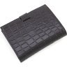 Черное мужское портмоне из натуральной кожи с блоком под документы KARYA (55951) - 3