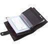 Черное мужское портмоне из натуральной кожи с блоком под документы KARYA (55951) - 7