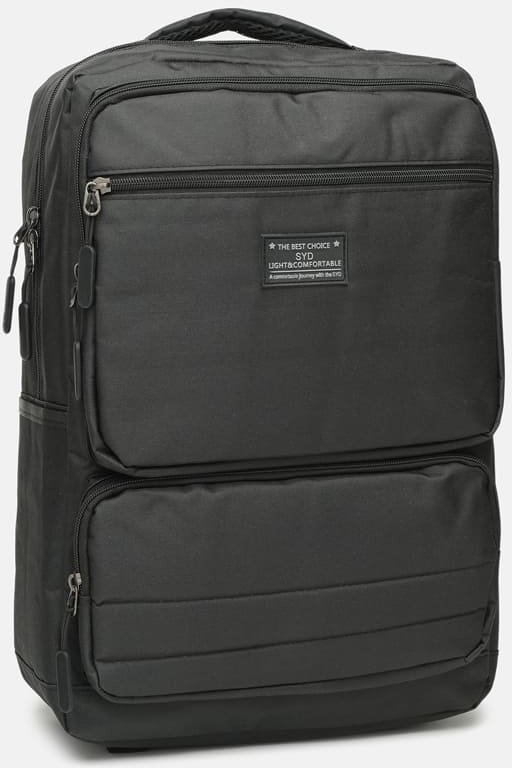 Вместительный мужской рюкзак из черного полиэстера на молнии Monsen (21470)