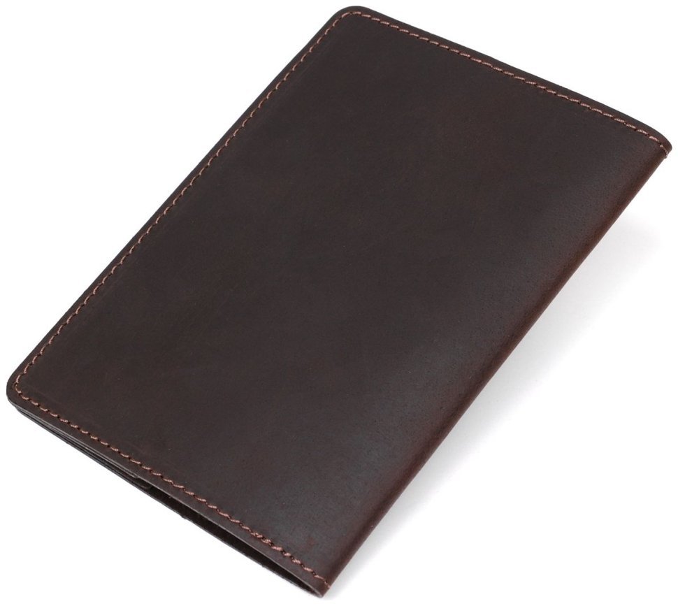 Коричневая винтажная обложка на паспорт из натуральной кожи Shvigel (2413918) modnotak фото №17