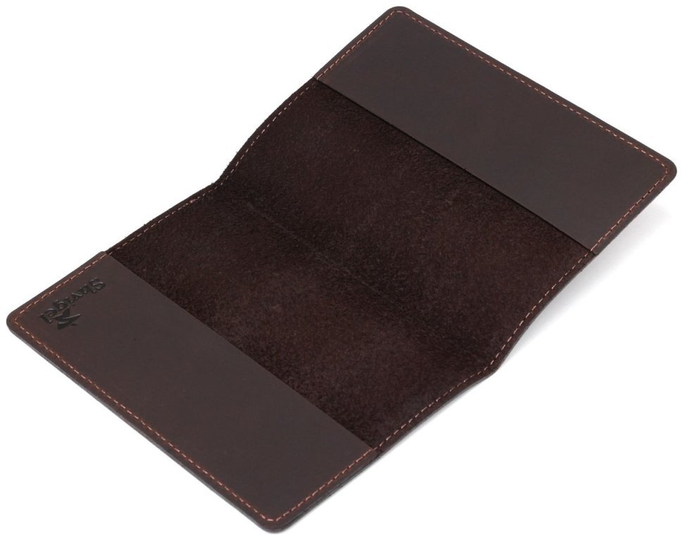 Коричневая винтажная обложка на паспорт из натуральной кожи Shvigel (2413918) modnotak фото №18