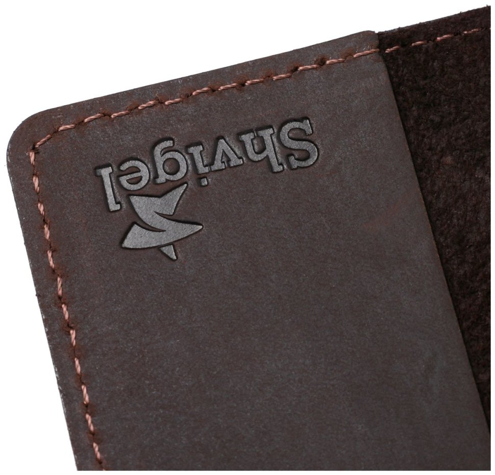 Коричневая винтажная обложка на паспорт из натуральной кожи Shvigel (2413918) modnotak фото №19
