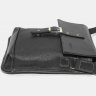 Компактна сумка планшет чорного кольору з двох видів шкіри VATTO (11992) - 4