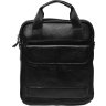 Чоловіча сумка середнього розміру із натуральної шкіри чорного кольору з ручками Keizer (21365) - 1