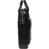 Чоловіча сумка середнього розміру із натуральної шкіри чорного кольору з ручками Keizer (21365) - 5