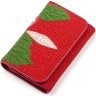 Женский кошелек из натуральной кожи морского ската красного цвета STINGRAY LEATHER (024-18077) - 1