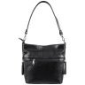 Вместительная женская сумка через плечо из натуральной фактурной кожи черного цвета Desisan 107251 modnotak фото - 4