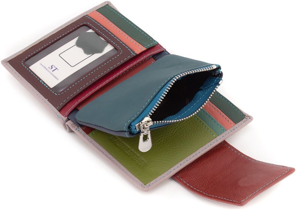 Рожевий жіночий гаманець із натуральної шкіри з монетницею ST Leather 1767251