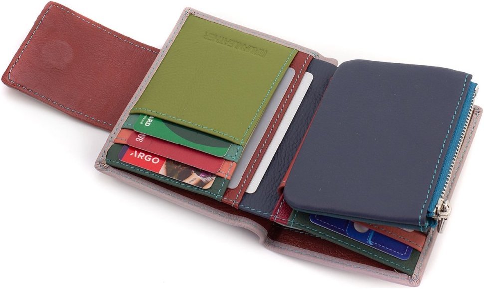 Рожевий жіночий гаманець із натуральної шкіри з монетницею ST Leather 1767251