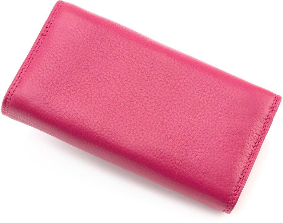 Шкіряний гаманець рожевого кольору з додатковим блоком всередині BOSTON (16253)