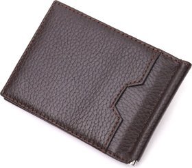 Коричневый мужской зажим для денег из натуральной кожи без монетницы KARYA (2421353)
