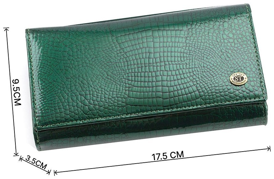 Лаковый кошелек с монетницей на защелке ST Leather (16275) modnotak фото №3