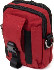 Чоловіча сумка на пояс з нейлону червоного кольору Vintage (20647)