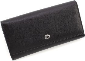 Чорний жіночий шкіряний гаманець із блоком під карти ST Leather 1767451