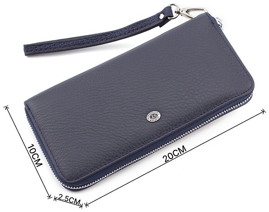 Женский кожаный кошелек темно-синего цвета на молнии ST Leather (16403) modnotak фото №3