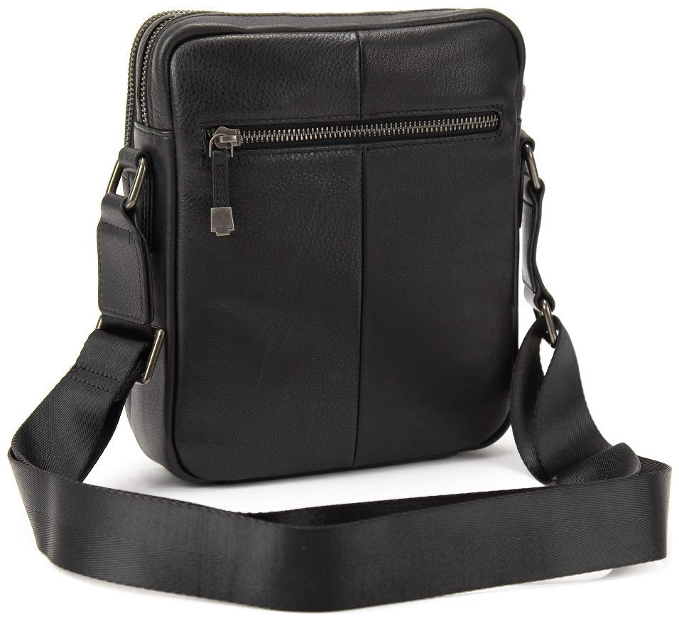 Мужская кожаная сумка-планшет черного цвета на две молнии Tavinchi 77551 modnotak фото №9