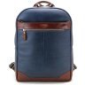 Чоловічий шкіряний рюкзак синього кольору із відсіком під ноутбук Tom Stone 77751 - 2