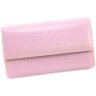 Лакований шкіряний жіночий гаманець Leather Collection 97751 рожевого кольору modnotak фото - 1