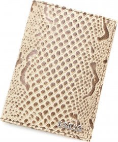 Шкіряна обкладинка на паспорт з натуральної шкіри під змію KARYA (094-011)