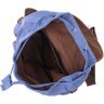 Великий текстильний рюкзак синього кольору з клапаном на магніті Vintage 2422154 - 4
