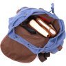 Великий текстильний рюкзак синього кольору з клапаном на магніті Vintage 2422154 - 5