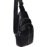 Мужская кожаная сумка-рюкзак через плечо черного цвета Keizer (22095) - 1