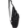 Мужская кожаная сумка-рюкзак через плечо черного цвета Keizer (22095) - 3