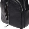 Мужская кожаная сумка-рюкзак через плечо черного цвета Keizer (22095) - 6