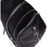 Мужская кожаная сумка-рюкзак через плечо черного цвета Keizer (22095) - 7