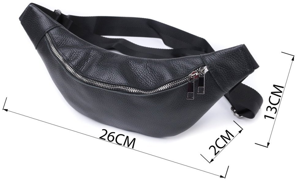 Універсальна сумка-бананка з натуральної шкіри Shvigel 2422824 Чорна фото №3 Універсальна сумка-бананка з натуральної шкіри Shvigel 2422824 Чорна modnotak фото №3